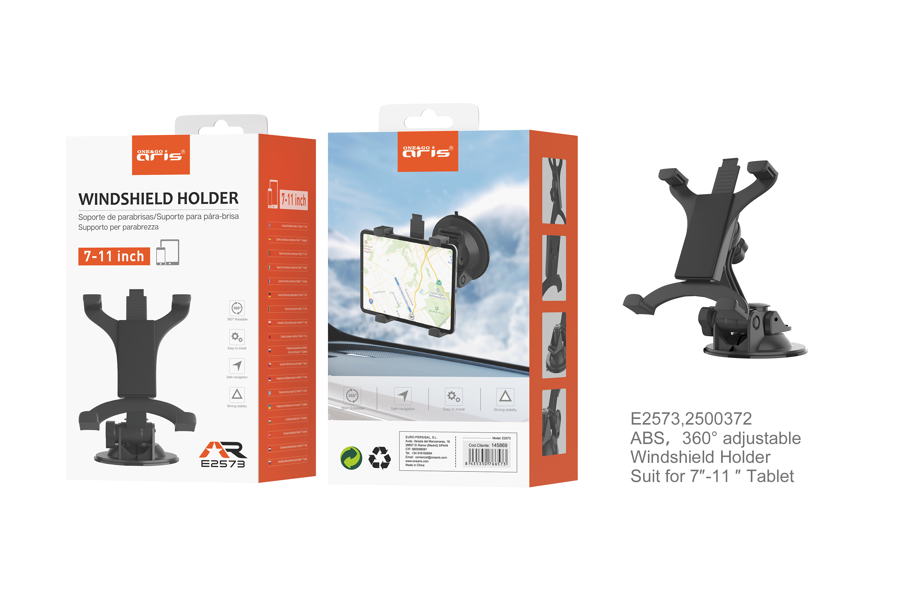 SP1001- E2573 - 9.95€  Soporte Universal Aris, para Tablets, 7-11", Negro