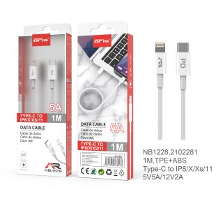 AT993 Cargador mechero ARIS + cable Type C, 2 USB, 2.4A , Blanco